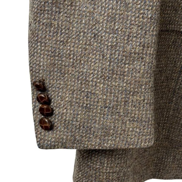 Cricketeer Brown Plaid 100% Wool Woolmark Sz 44 READ Blazer Sport Coat Academia - Picture 4 of 16